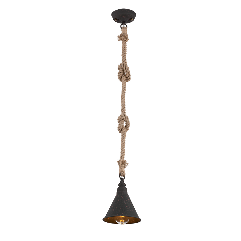 ROPE PENDANT 1XE27 BLACK/ RUST