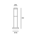 BOLLARD IP55 KORAL 450MM E27 STAINLESS STEEL