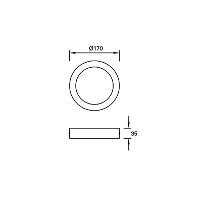CEILING FIXTURE IP23 EASY ROUND SURFACE Ø170MM LED 10W 4000K BLANCO 1018LM
