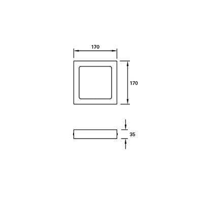 CEILING FIXTURE IP23 EASY SQUARE SURFACE 170MM LED 10W 4000K BLANCO 961LM