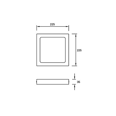 CEILING FIXTURE IP23 EASY SQUARE SURFACE 225MM LED 15.5W 4000K BLANCO 1371LM