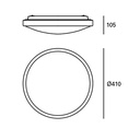 CEILING FIXTURE IP44 TEMPO Ø410MM LED 22.8W 3000K ALUMINIUM 1821LM