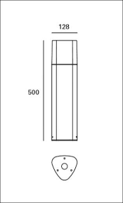 BOLLARD IP44 MANDELA 800MM E27 URBAN GREY