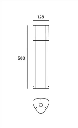 BOLLARD IP44 MANDELA 800MM E27 URBAN GREY