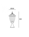 Bollard IP23 Adur E27 Rusty brown