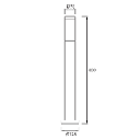 Bollard IP55 Koral 900mm E27 23W Brown