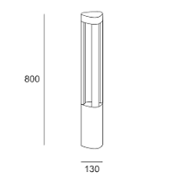 Bollard IP66 Helion LED 10.7 SW 2700-3200-4000K ON-OFF Urban grey 701lm