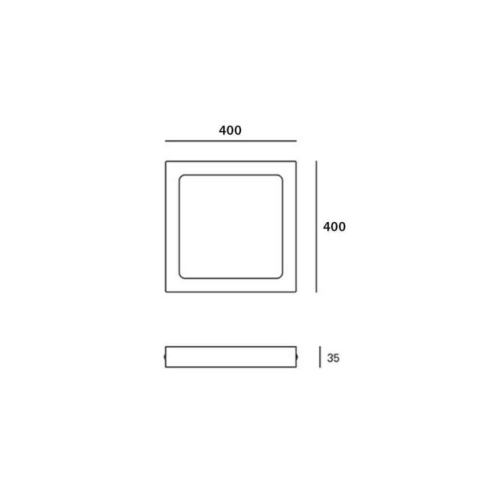 CEILING FIXTURE IP20 EASY SQUARE SURFACE 400MM LED 26.4W 4000K BLANCO 2297LM