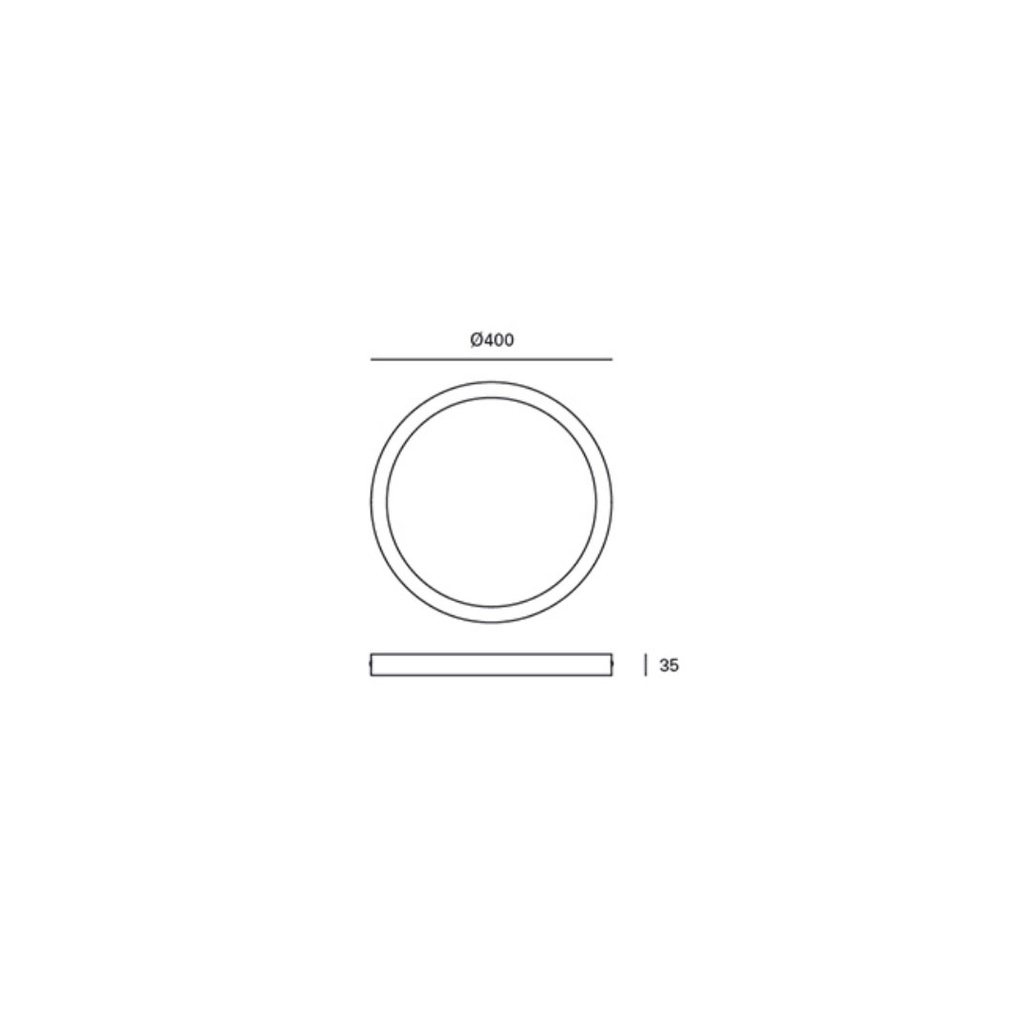 CEILING FIXTURE IP20 EASY ROUND SURFACE Ø400MM LED 26.4W 3000K BLANCO 2458LM