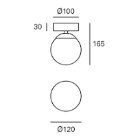 CEILING FIXTURE IP44 PETIT LED 5.7 LED WARM-WHITE 3000K CHROME 624