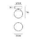CEILING FIXTURE IP44 PETIT LED 5.7 LED WARM-WHITE 3000K CHROME 624