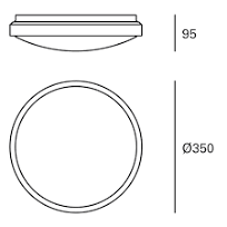 CEILING FIXTURE IP44 TEMPO Ø350MM LED 16.2W 3000K ALUMINIUM