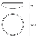 CEILING FIXTURE IP44 TEMPO Ø350MM LED 16.2W 3000K ALUMINIUM