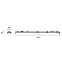 CEILING FIXTURE IP65 PROPPER 1200MM LED 31W 4000K GREY 3445LM