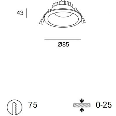 DOWNLIGHT IP54 JET Ø120MM LED 8.5W 3000K BLANCO 703LM