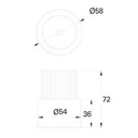 DOWNLIGHT IP54 MIX LED 6 LED WARM-WHITE 3000K WHITE BLACK 494