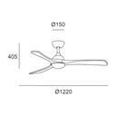 Fan IP20 Pam LED 19W 2800K White White  870lm