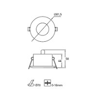 IP54 MINOR CHROME DOWNLIGHT FRAME