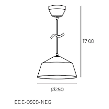 PENDANT IP20 BOWL Ø250MM E27 40W BLACK