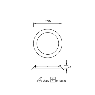 DOWNLIGHT IP23 EASY ROUND Ø225MM LED 15.5W 3000K BLANCO 1371LM