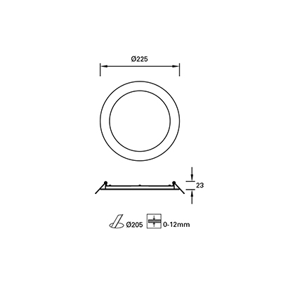 DOWNLIGHT IP23 EASY ROUND Ø225MM LED 15.5W 4000K BLANCO 1508LM