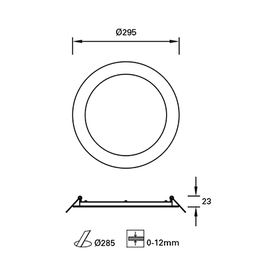 DOWNLIGHT IP23 EASY ROUND Ø295MM LED 19.7W 4000K BLANCO 1692LM