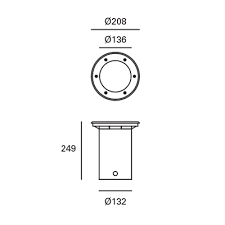 RECESSED UPLIGHTING IP65/IP67 RINGO Ø208MM E27 STAINLESS STEEL