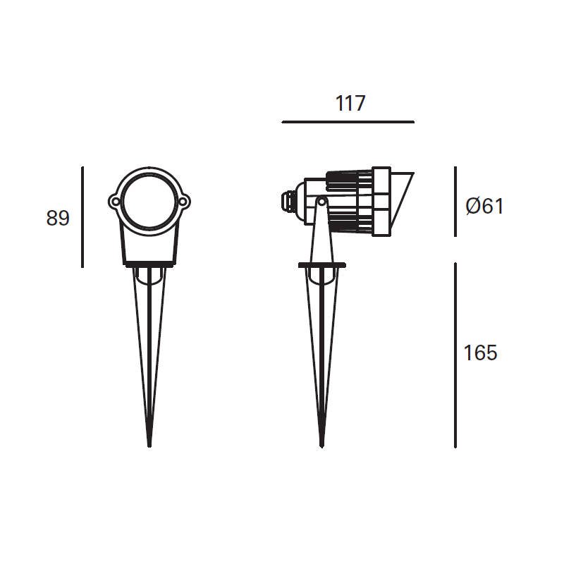 Spotlight IP65 Minimal LED 6.8 LED warm-white 3000K ON-OFF Black 680LM