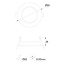 ROUND ADJUSTABLE IP23 MIX FRAME 95MM WHITE