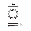 ROUND FIXED IP54 MIX FRAME 81MM WHITE