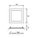 DOWNLIGHT IP23 EASY SQUARE 300MM LED 19.7W 3000K BLANCO 1692LM