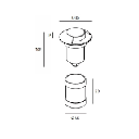 Recessed uplighting IP65 Sort LED 2.2W