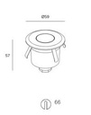 Recessed uplighting IP65-IP67 SENYA LED  1.7W 3000K Aluminium