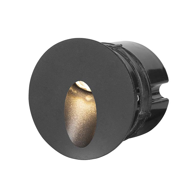 Recessed wall lighting IP65 ICON ROUND  BLACK LED 2.2W 3000K Black