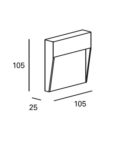 Recessed wall lighting IP65 Nod Square LED  2.6W 3000K Black