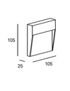 Recessed wall lighting IP65 Nod Square LED  2.6W 3000K Black