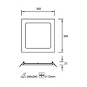 DOWNLIGHT IP23 EASY SQUARE 300MM LED 19.7W 4000K BLANCO 1692LM