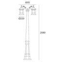 STREETLIGHT IP23 SIROS E27 RUSTY BROWN