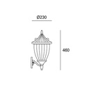 WALL FIXTURE IP23 ADUR E27 RUSTY BROWN
