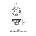 DOWNLIGHT IP44 DORIT Ø140MM LED 14W 3000K BLANCO 1149LM