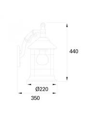 WALL FIXTURE IP23 SIROS E27 RUSTY BROWN