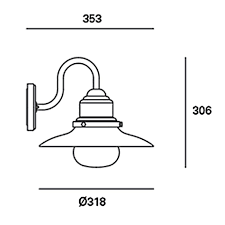WALL FIXTURE IP44 AVENUE E27 BLACK