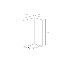 WALL FIXTURE IP44 KUBO DOUBLE EMISSION 2xGU10 7W BLACK