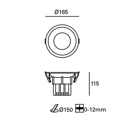 DOWNLIGHT IP44 DORIT Ø166MM LED 17.3W 3000K BLANCO 1722LM