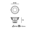 DOWNLIGHT IP44 DORIT Ø166MM LED 17.3W 3000K BLANCO 1722LM