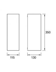 Wall fixture IP44 Cube Big E27 Grey