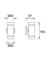 Wall fixture IP54 Jumbo Double Emission LED 2.4W 3000K Black 96lm