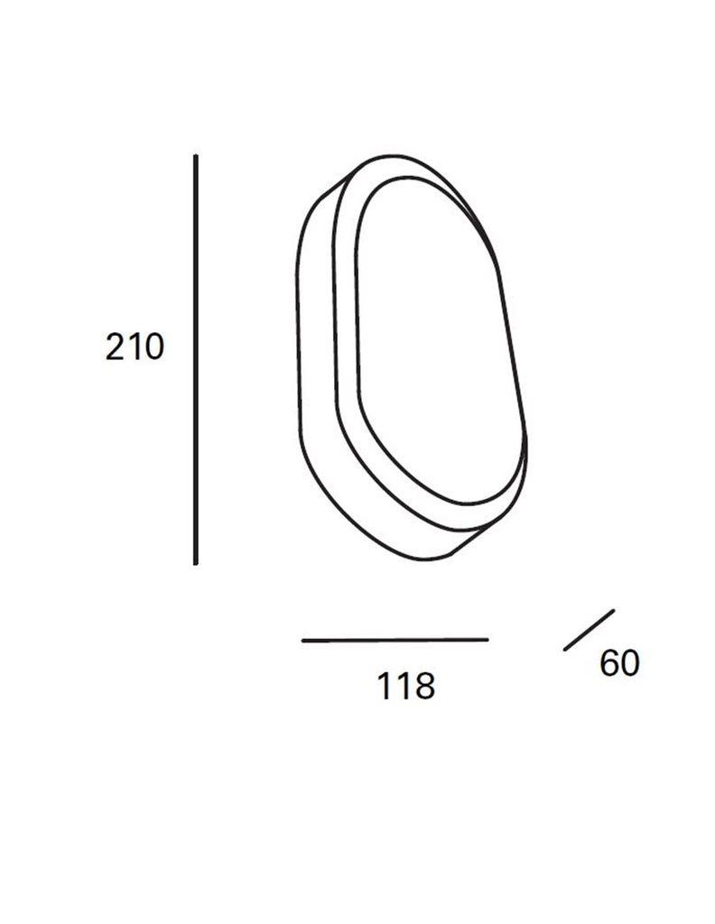 Wall fixture IP54 MOO LED 17 SW 3000-4000-6000K ON-OFF White 2130Lm.