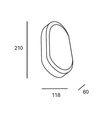 Wall fixture IP54 MOO LED 17 SW 3000-4000-6000K ON-OFF White 2130Lm.