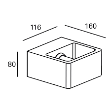 Wall fixture IP65 Grow G9 5W Cement